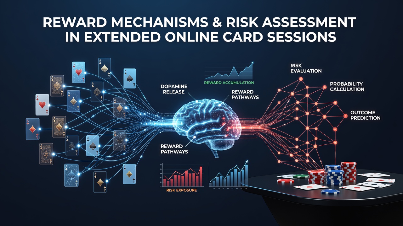 Online card players engaged in extended sessions with visible loyalty reward indicators on screen