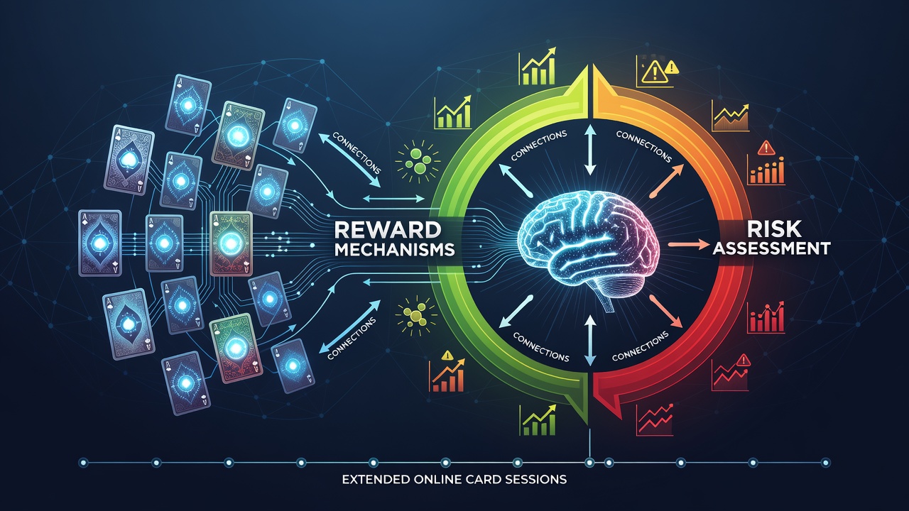 Dashboard view displaying player reward progress alongside hand history and risk metrics