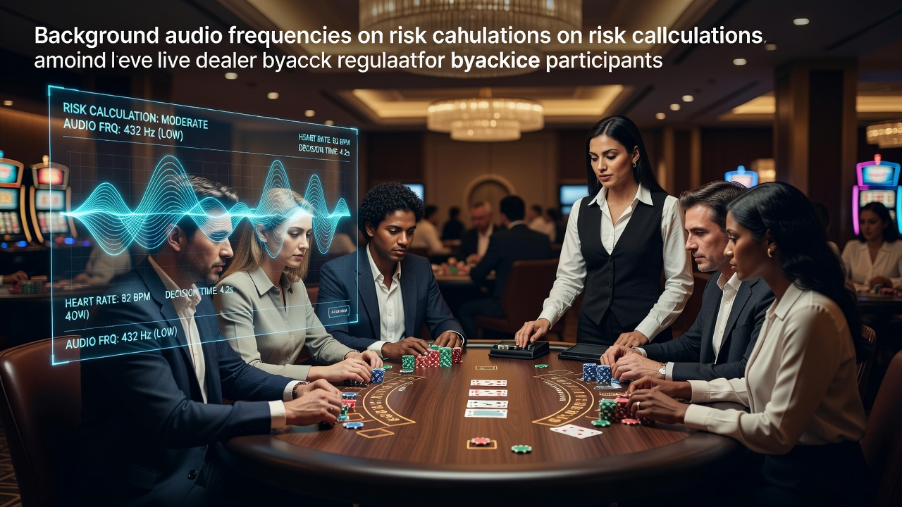 Live dealer blackjack table with visible audio equipment and frequency monitoring setup in a casino environment