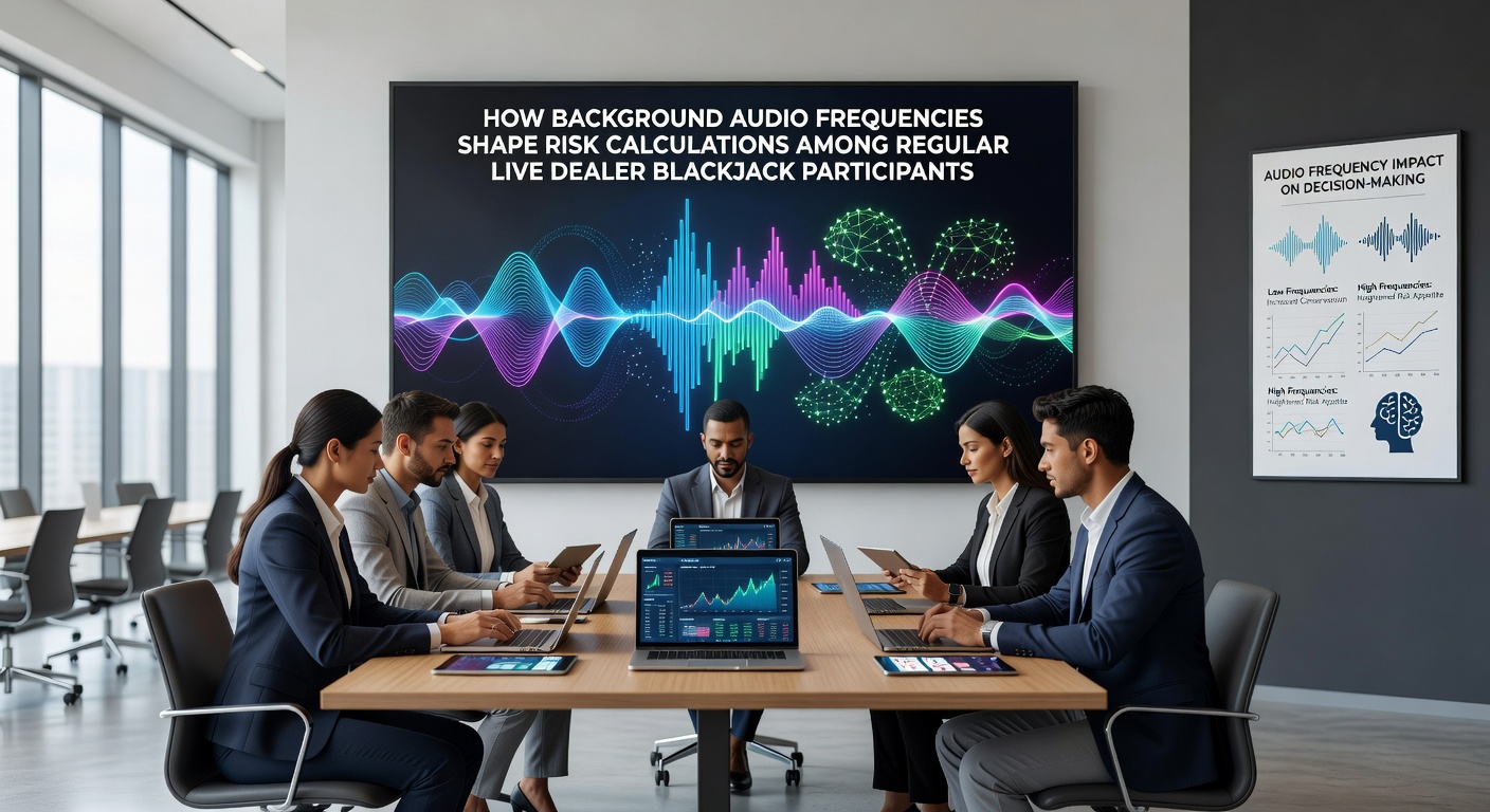 Close-up of live dealer blackjack gameplay with overlaid audio frequency visualization graphics