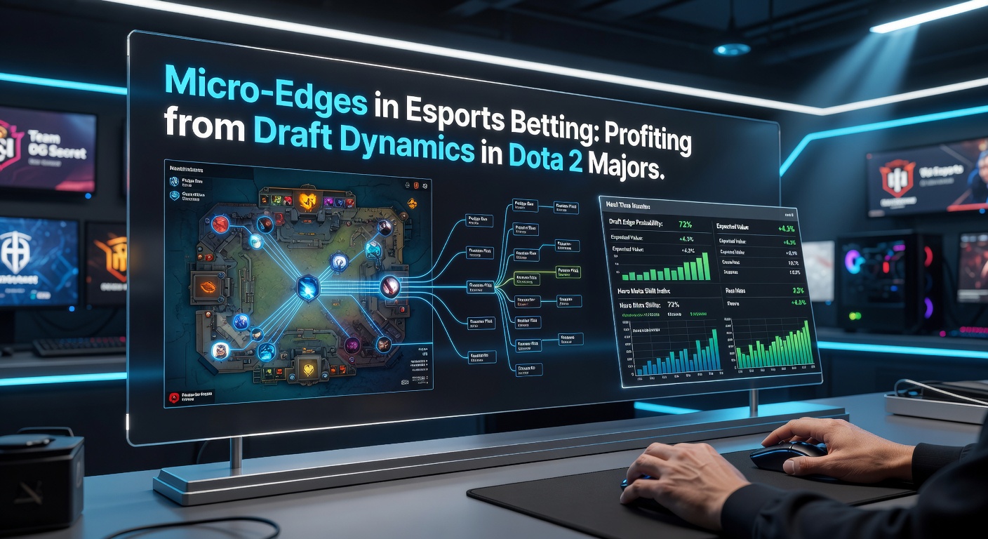 Dota 2 professional players analyzing draft picks during a Major tournament match, highlighting hero selection screens and team strategies