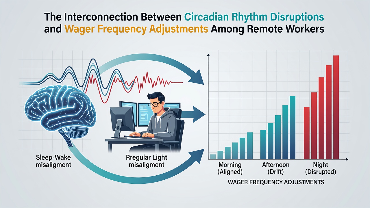 Data visualization charts showing wager frequency shifts correlated with sleep cycle disruptions in online table game users
